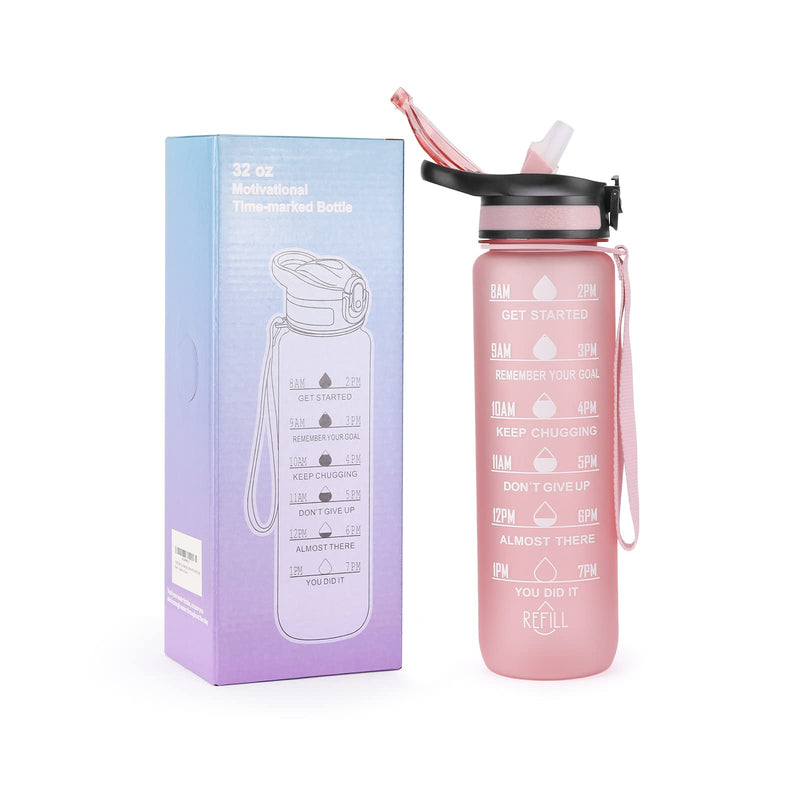 Cheersonic Motivational Water Bottle 1L With Straw And Time Makings