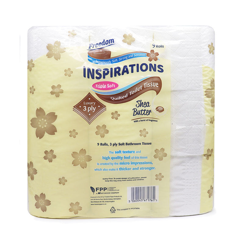 Freedom 3ply Quilted Toilet Tissue Shea Butter 9PK
