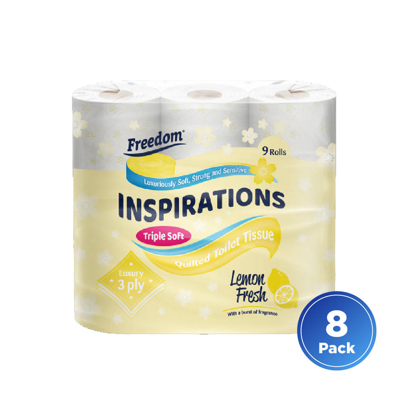 Freedom 3ply Quilted Toilet Tissue Lemon 9Rolls