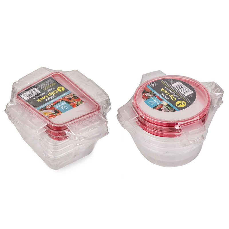 Clip Lock Food Container 3PK Assorted 200ML
