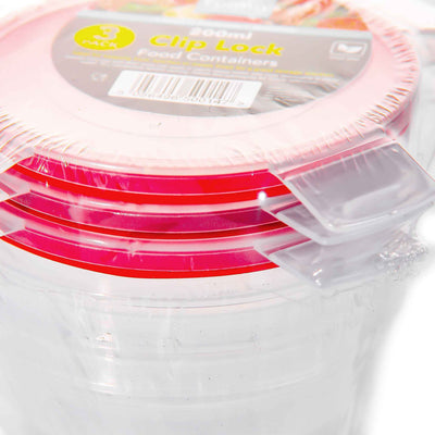 Clip Lock Food Container 3PK Assorted 200ML