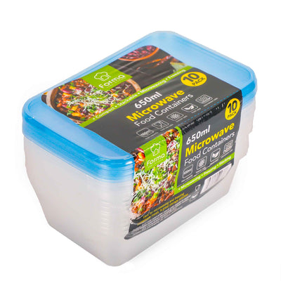 Microwave Food Containers 650ML 10PK