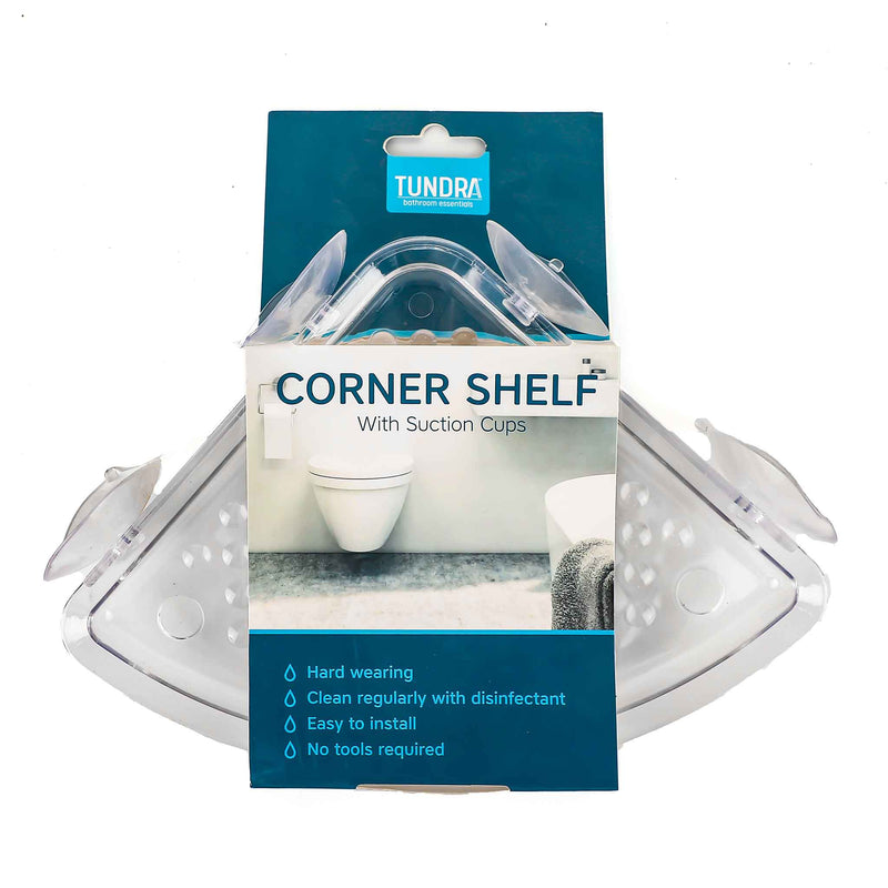 Plastic Corner Shelf with Suction Cups