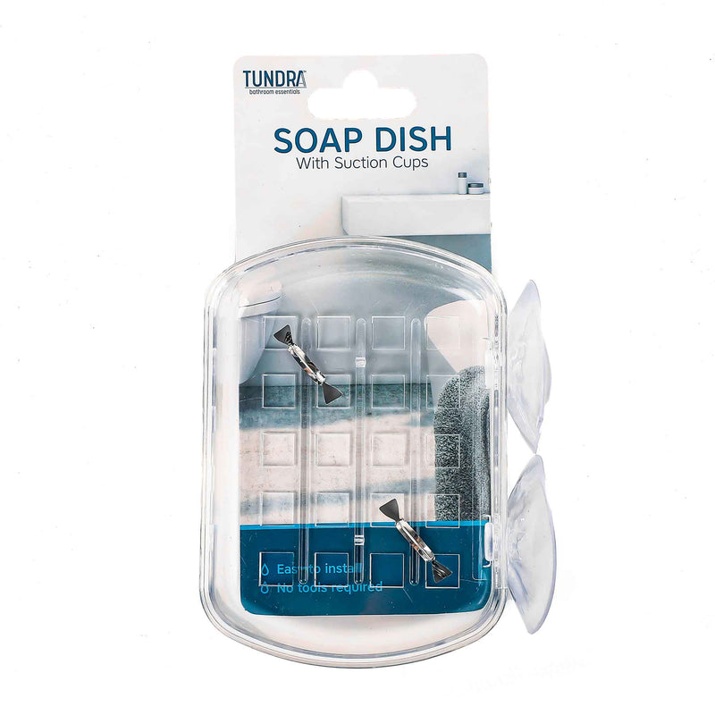 Plastic Soap Dish with Suction Cups