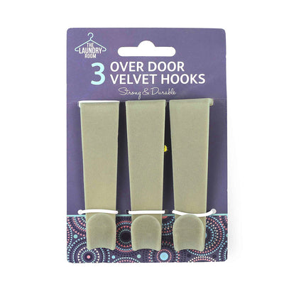 Velvet Over Door Hook 3PK