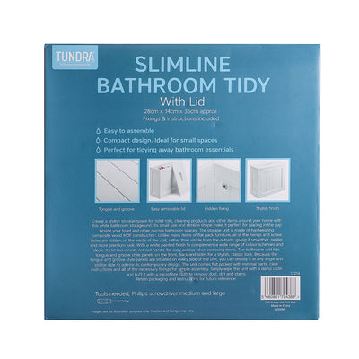 Slimline Bathroom Tidy with Lid 28x14x35cm