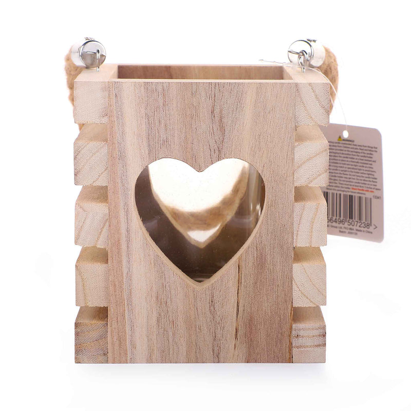 Wood Heart Candle Holder