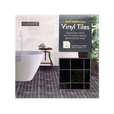 Self Adhesive Vinyl Tiles Dark Square 5Pack