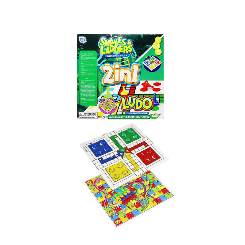 2In1 Checkers Or Snake Ladders Board Games