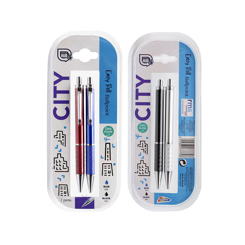 City Easy Roll Ballpoint Pens 2PC