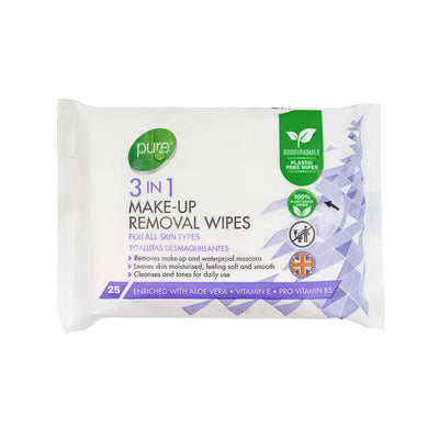 Pure 3In1 Wipes Make-up Remover Wipes 25pk