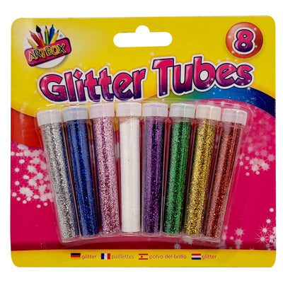 8 Tubes of Glitter Assorted Colours