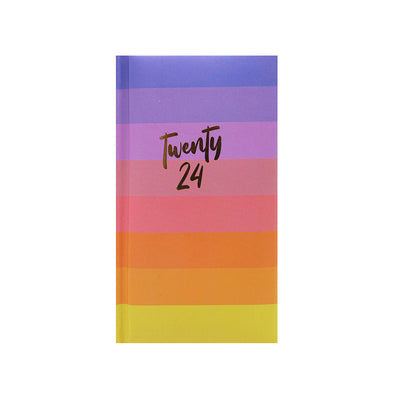 A5 Diary Silver Foil Diary Week To View 2024