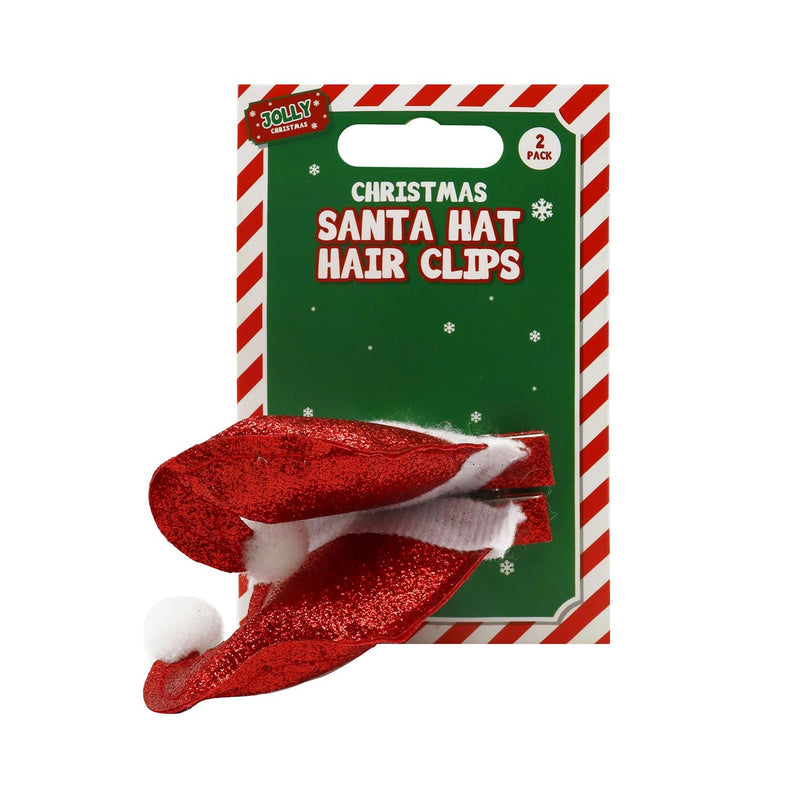 Santa Hat Hair Clip 2PK