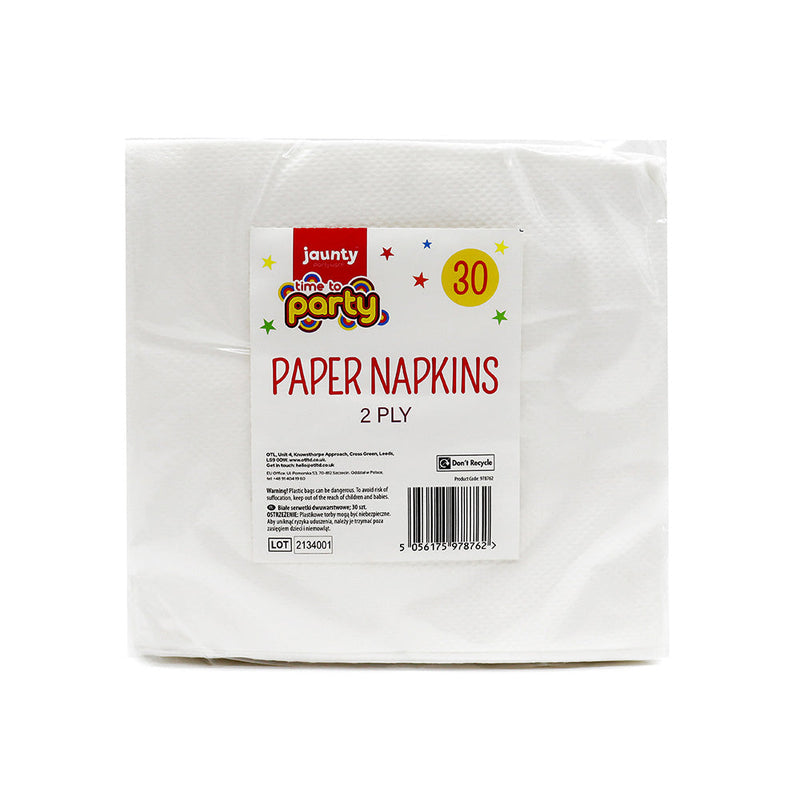 White Paper Napkins 30PK