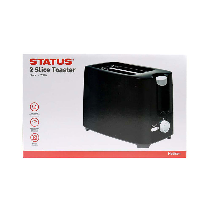 Status 2 Slice Toaster Black