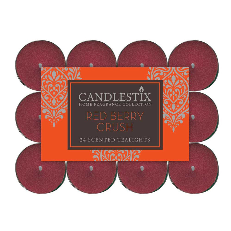 24 Scented Tealights Red Berry