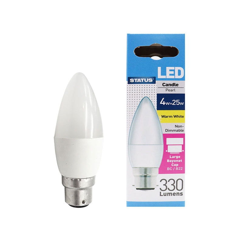 Non-Dimmable Candle LED Light Bulb BC Warm White