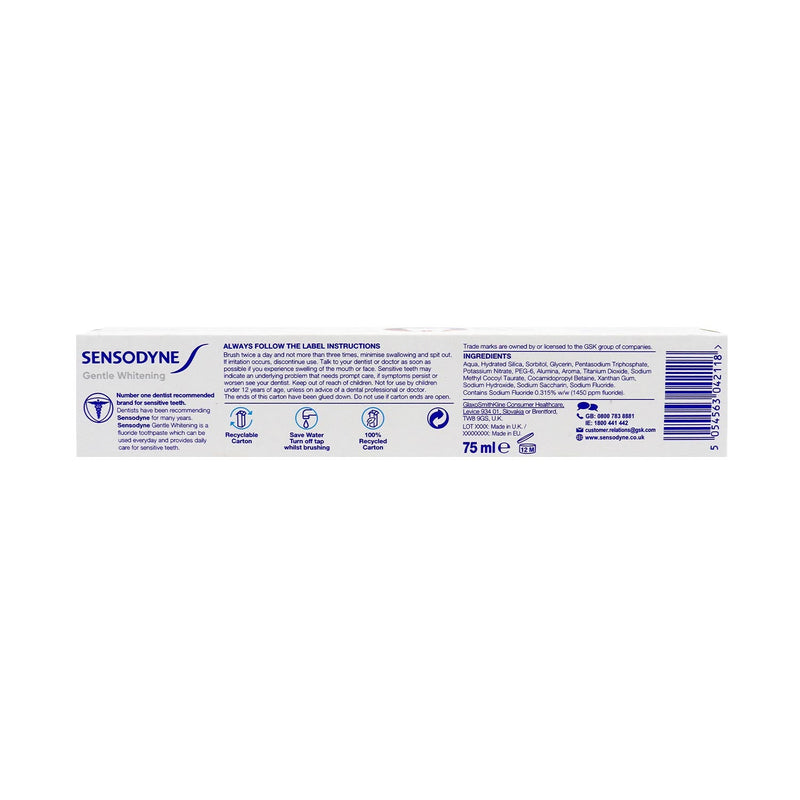 Sensodyne Gentle Whitening Toothpaste 75ML