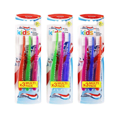 Aquafresh Kids Soft Bristles Toothbrush 0-7 Years 3PC