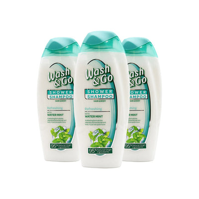 Wash & Go Refreshing Shower Shampoo Water Mint 250ML