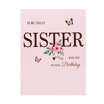 Birthday Card Flower On Peach To Sister