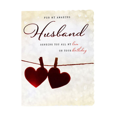 Birthday Card Hearts To Husband