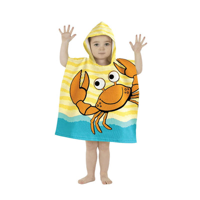 Mini Kids Microfibre Hooded Poncho Pal Beach Bath Towel 50x100cm