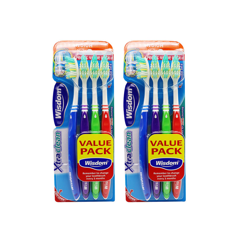 Wisdom Xtra Clean Toothbrush Medium 4Pack