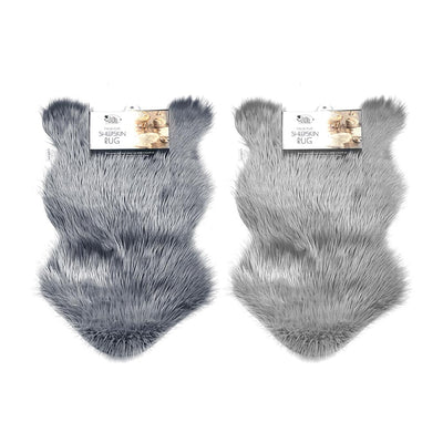 Faux Fur Sheep Rug Grey&Silver