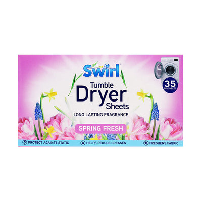 Swirl Tumble Dryer Sheets Spring Fresh 35 Sheets