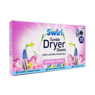 Swirl Tumble Dryer Sheets Spring Fresh 35 Sheets