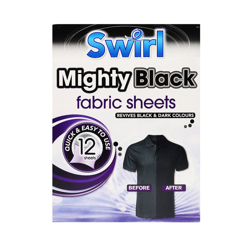 Swirl Mighty Black Fabric Sheets 12 Sheets