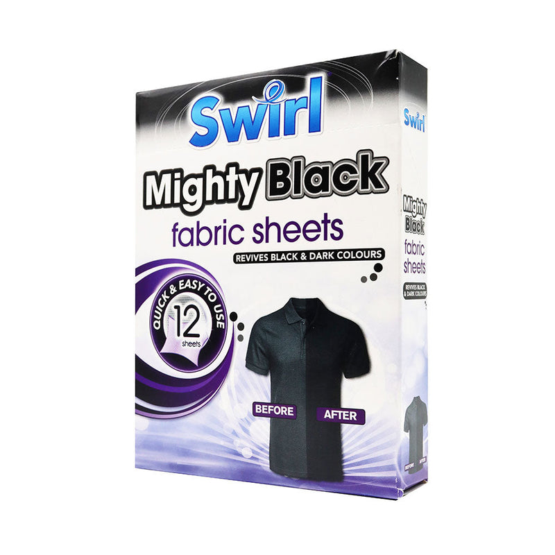 Swirl Mighty Black Fabric Sheets 12 Sheets
