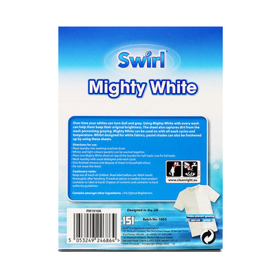 Swirl Mighty White Fabric Sheets 12 Sheets