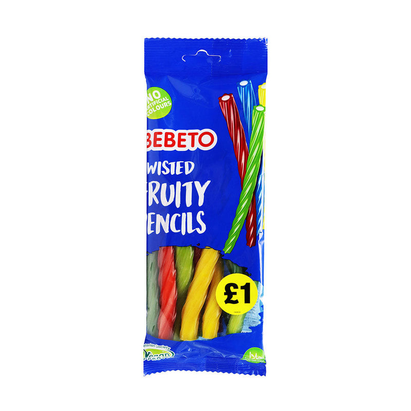 Bebeto Twisted Fruity Pencils Sweets 160g x 3PK