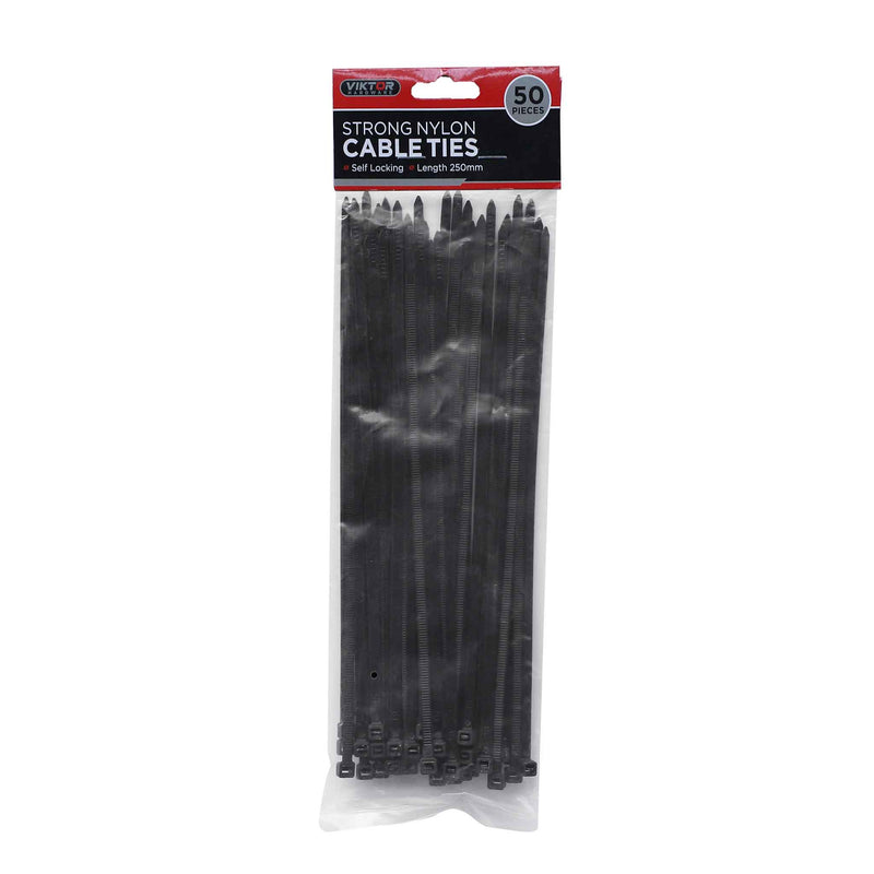 Black Strong Nylon Cable Ties 50PC
