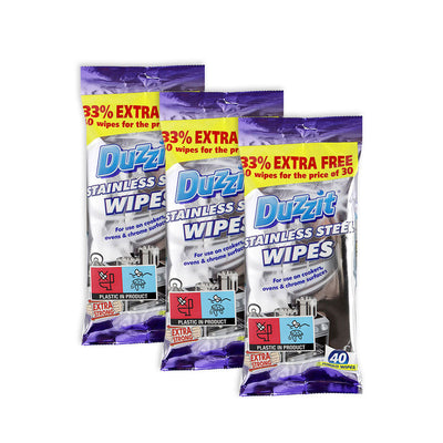 Duzzit Stainless Steel Wipes 40PC
