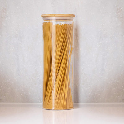 Glass Container with Bamboo Lid 100mmx280mm