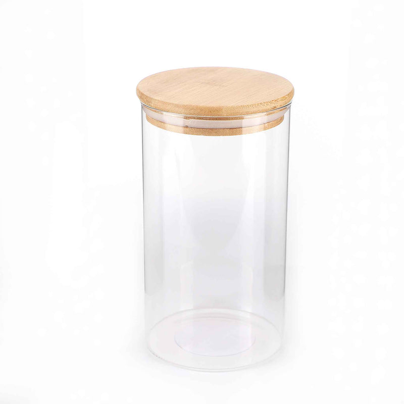 Glass Container with Bamboo Lid 100mmx180mm