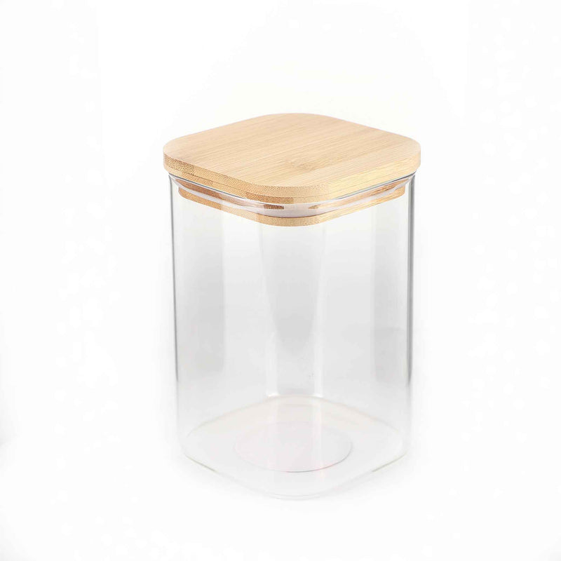 Glass Container with Bamboo Lid 100mmx150mm