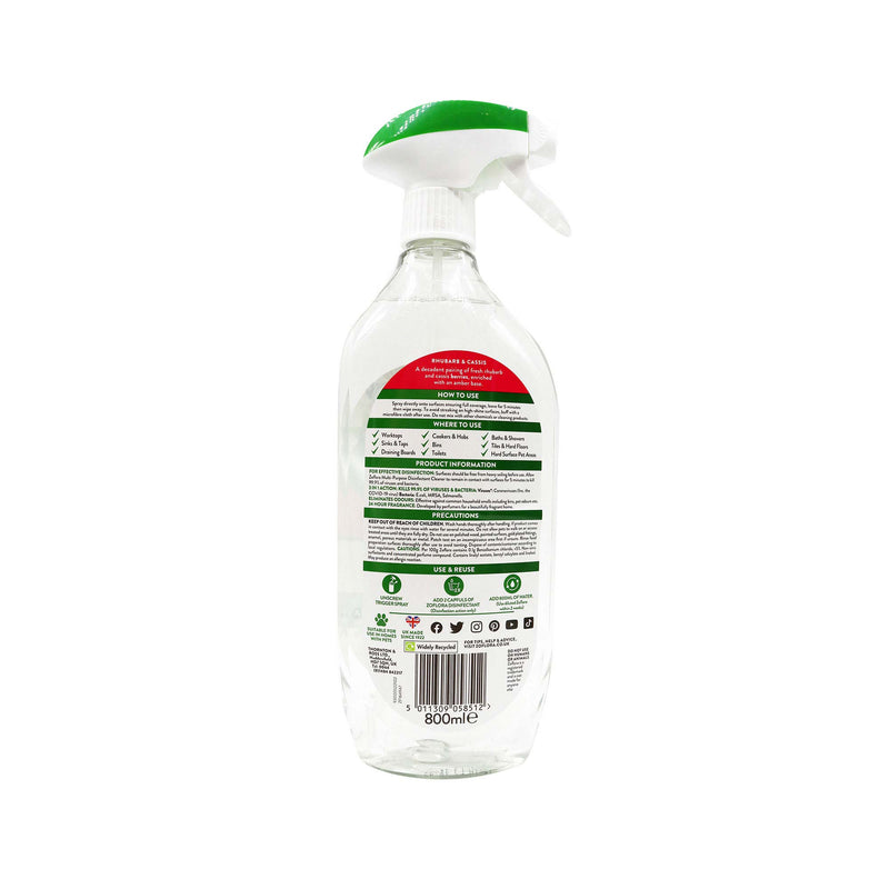 Zoflora Multi Purpose Disinfectant Cleaner Rhubarb & Cassis 800ML