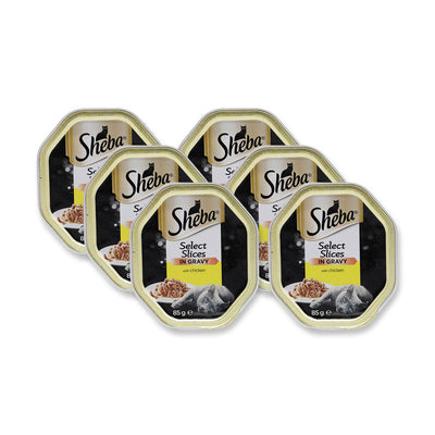 Sheba Slices Cat Food Tray in Gravy with Chicken 85g