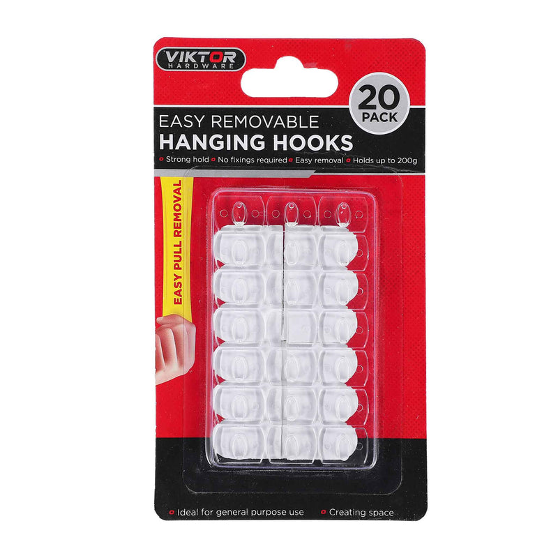 Removable Hanging Hooks Clear 20PC
