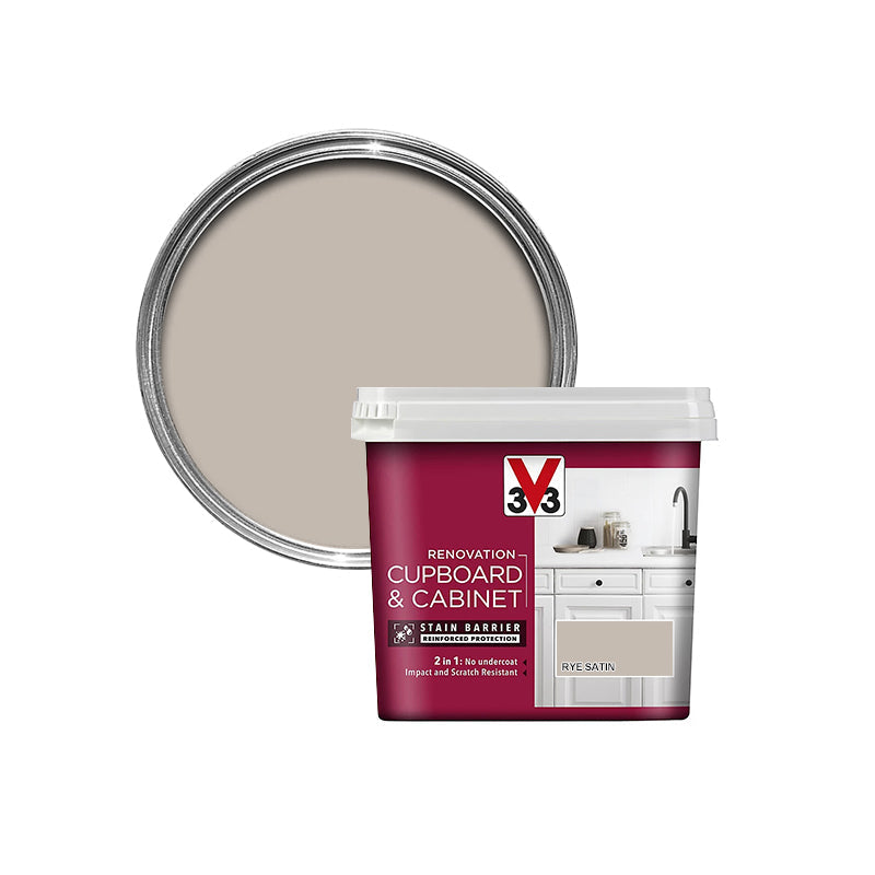 V33 Renovation Cupboard & Cabinet Paint Rye Satin 750ML