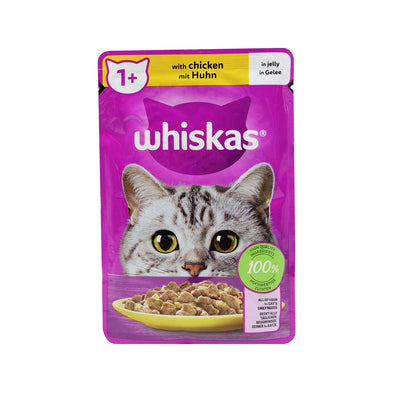 Whiskas 1+ Adult Wet Cat Food in Jelly with Chicken 85g