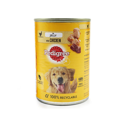 Pedigree Adult Wet Dog Food Tin in Jelly With Chicken 385g