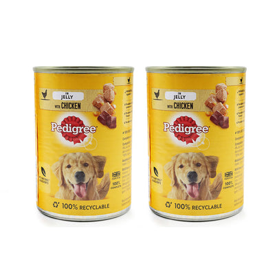 Pedigree Adult Wet Dog Food Tin in Jelly With Chicken 385g