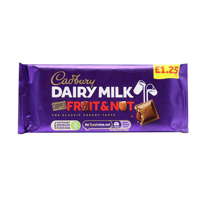 Cadbury Dairy Milk Fruit & Nut Chocolate Bar 95g
