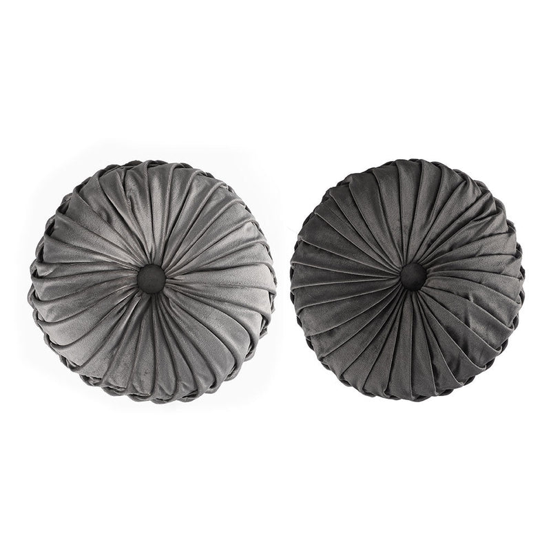 Round Cushion Silver & Charcoal